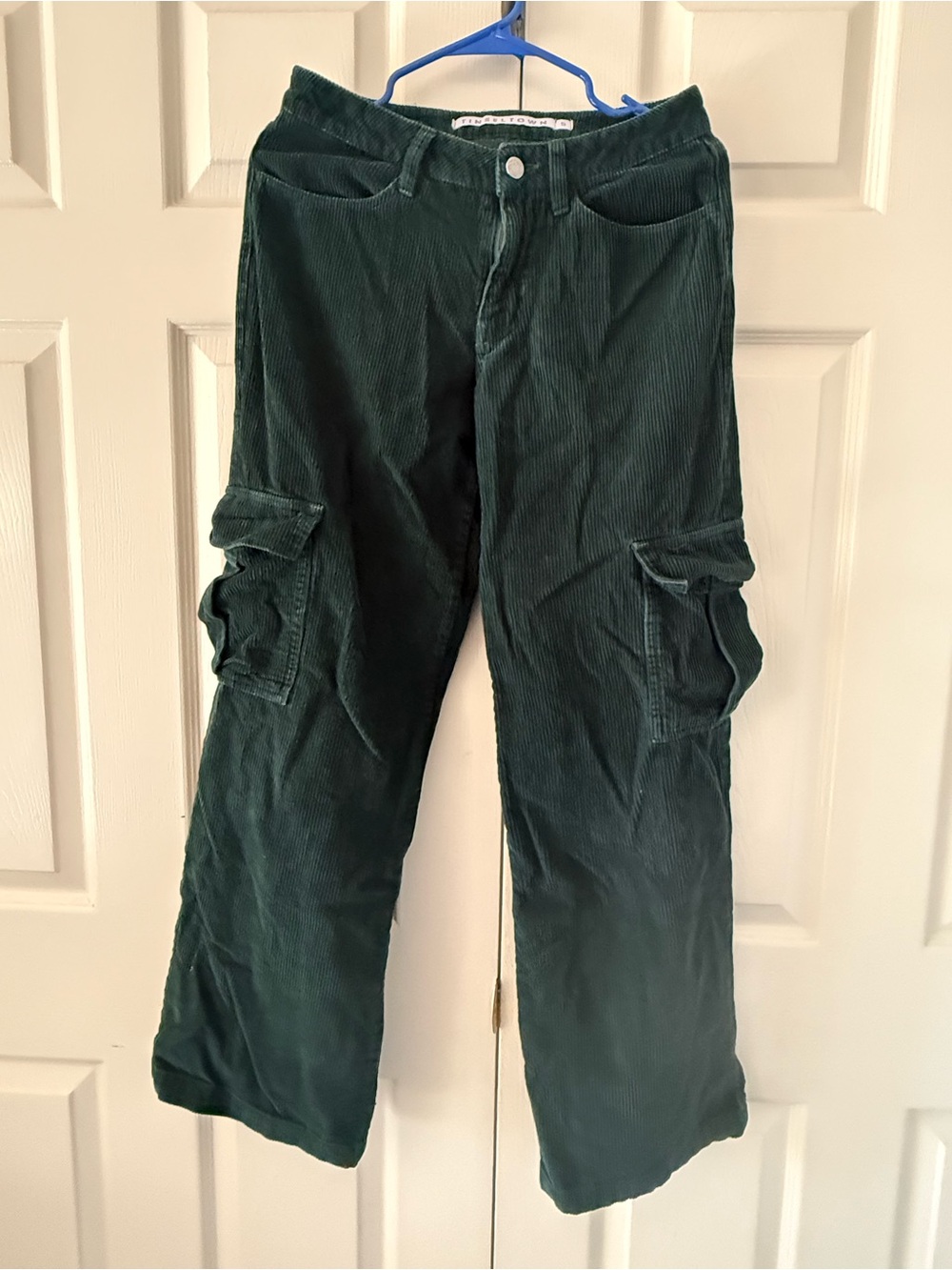 Tinseltown Dark Green Corduroy Cargo Pants